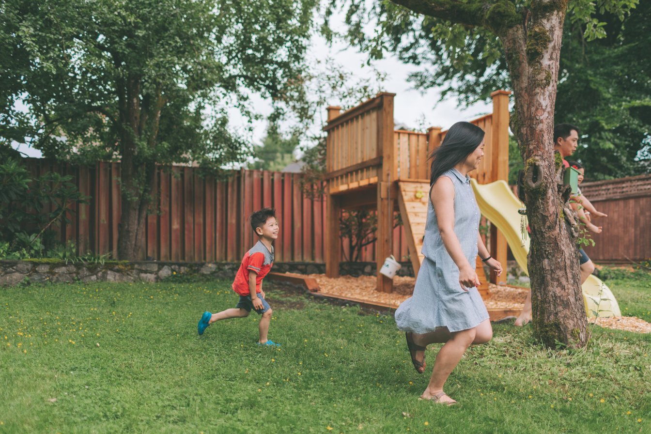 Family Having Fun in the Backyard